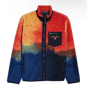 Polo Ralph Lauren Polo Sport  Ombré Full Zip Multi Mock Neck Fleece  Mens SZ L